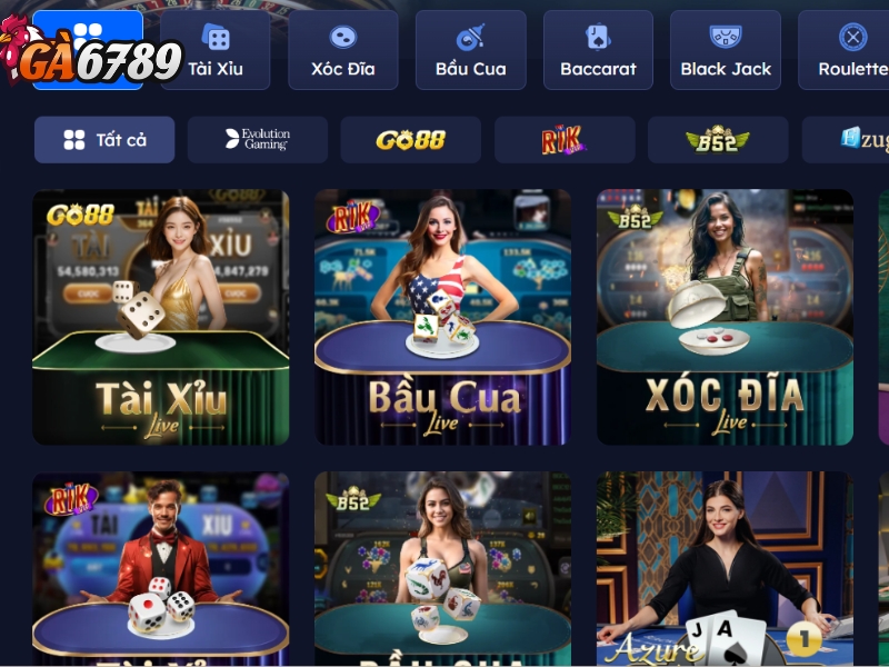 Sảnh chơi Live Casino độc đáo và chất lượng cho anh em tại GA6789